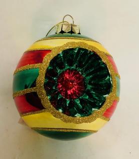 Red Gold Green Ball with Flower