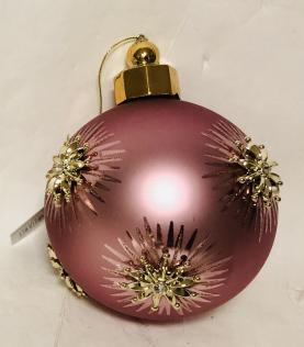 Pink glass ball with stars