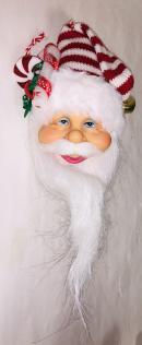Resin pendant face of Santa Claus with bell