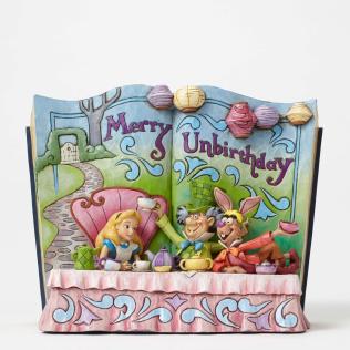 Felice Non Compleanno - Statuetta Libro Alice Nel Paese delle Meraviglie - Jim Shore per Enesco