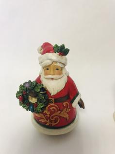 Babbo Natale Jim Shore " Mini Santa Holding Wreath"